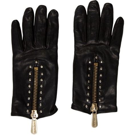 michael kors leather gloves with zipper|studded leather gloves.